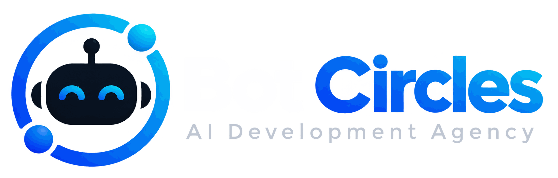 Bot Circles AI Development Agency logo featuring a friendly robot inside a blue circular design